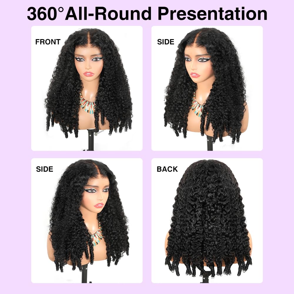 Burmese Curly Glueless Human Hair Pre Plucked Pre Cut 250% Density Drawstring Wig Human Hair 7x6 HD Lace Front Wigs Human Hair for Black Women Wear and Go Glueless Wig